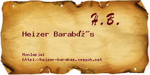 Heizer Barabás névjegykártya